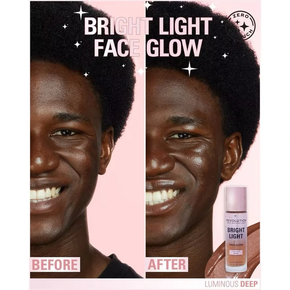 Revolution Beauty Bright Light Face Glow, Luminous Deep, NEW